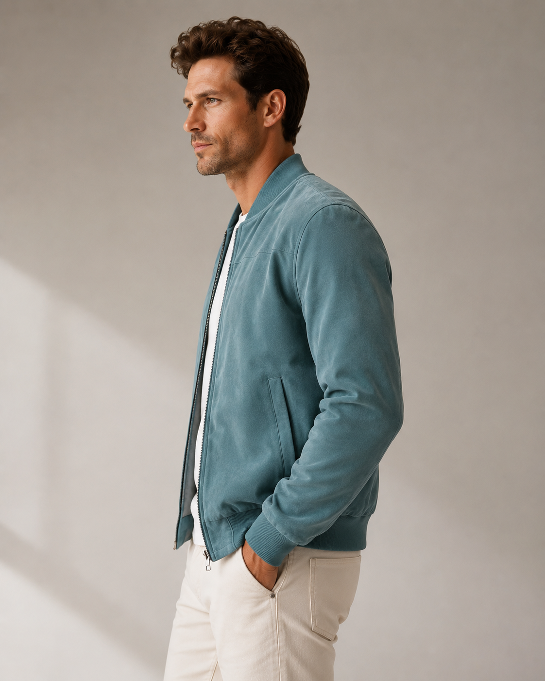 Elegante chaqueta de ante
