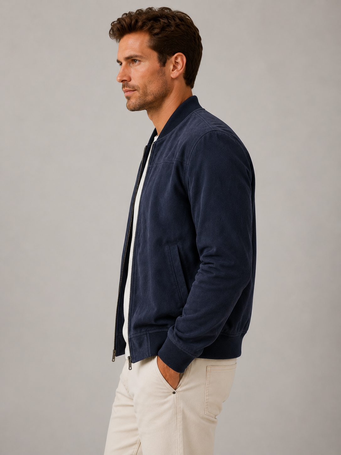 Elegante chaqueta de ante