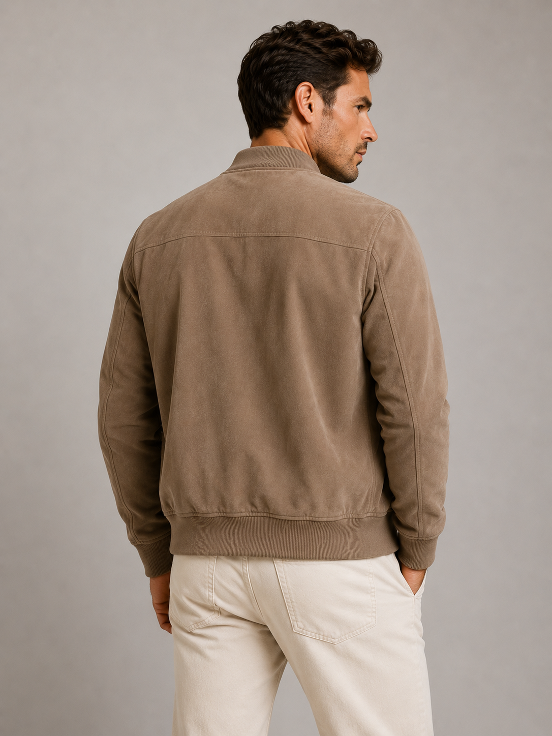 Elegante chaqueta de ante