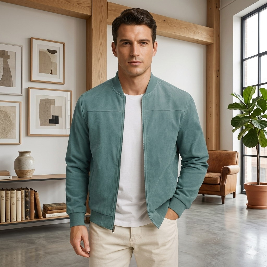 Elegante chaqueta de ante