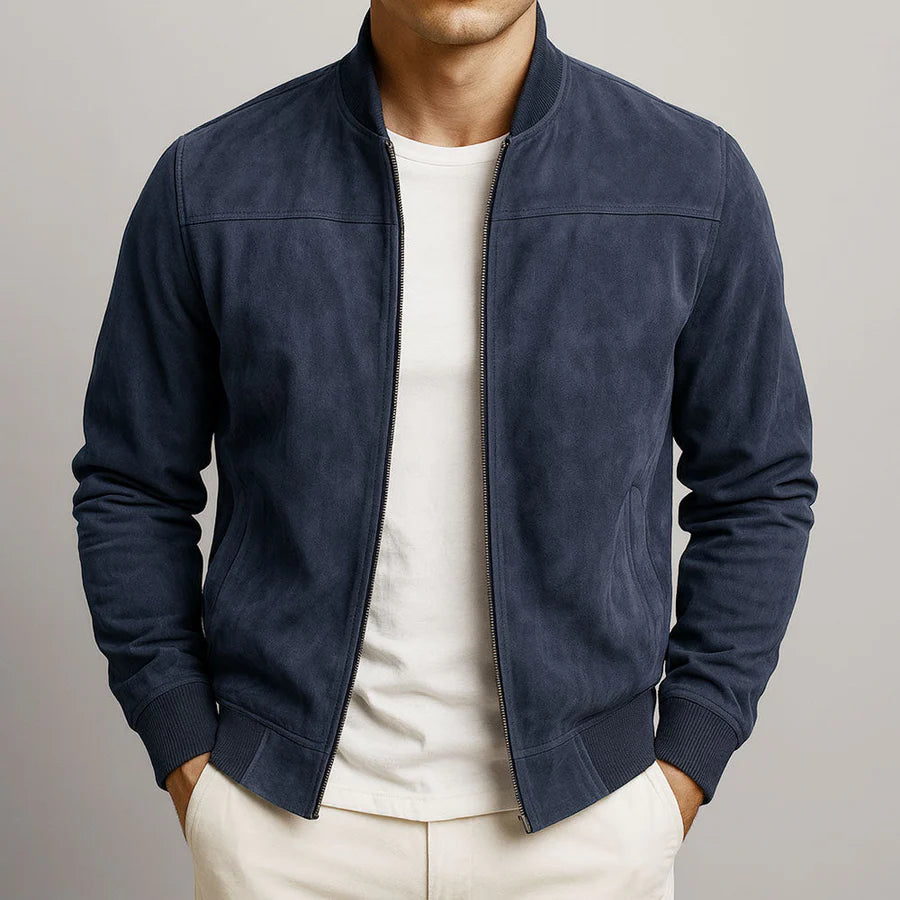 Elegante chaqueta de ante