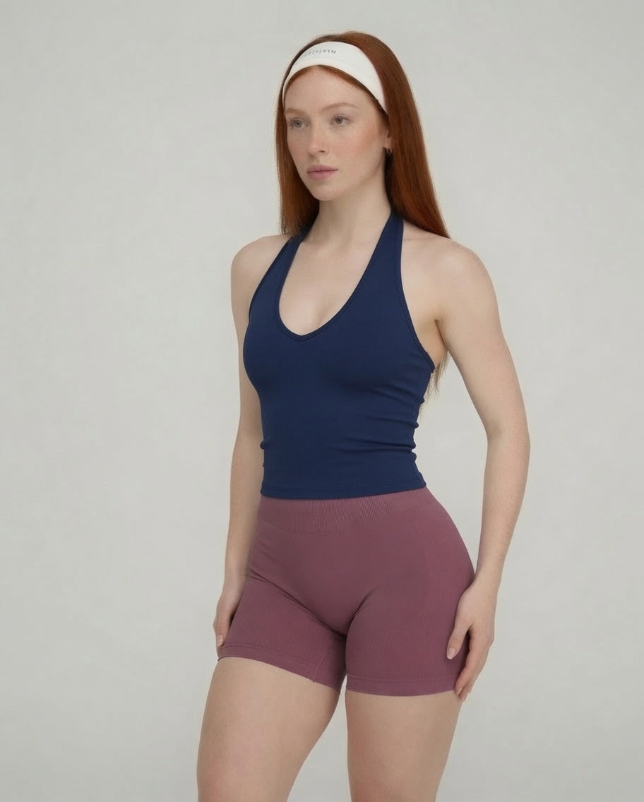 Zaira|Top sin costuras con cuello halter y efecto moldeador