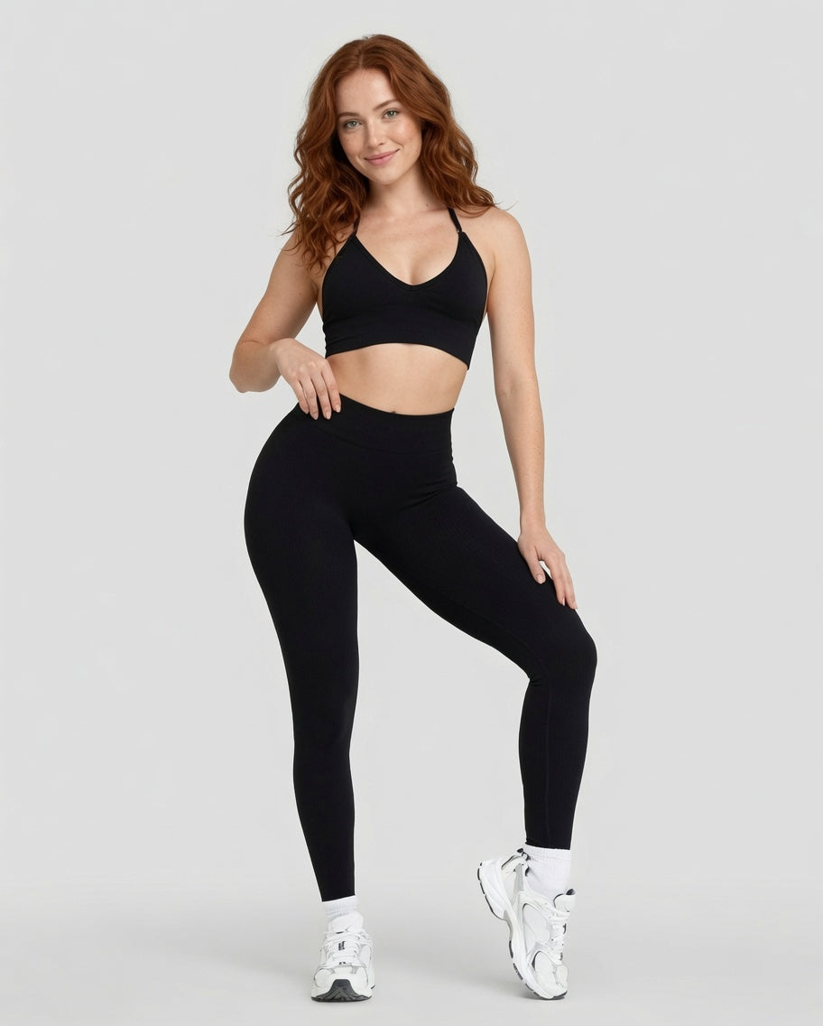 Leggings moldeadores de cintura media con efecto fruncido Elevate