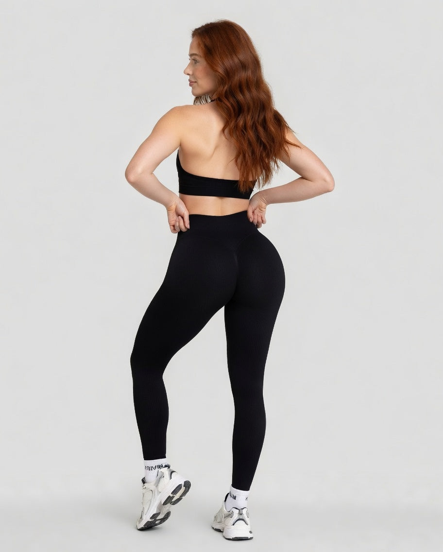 Leggings moldeadores de cintura media con efecto fruncido Elevate