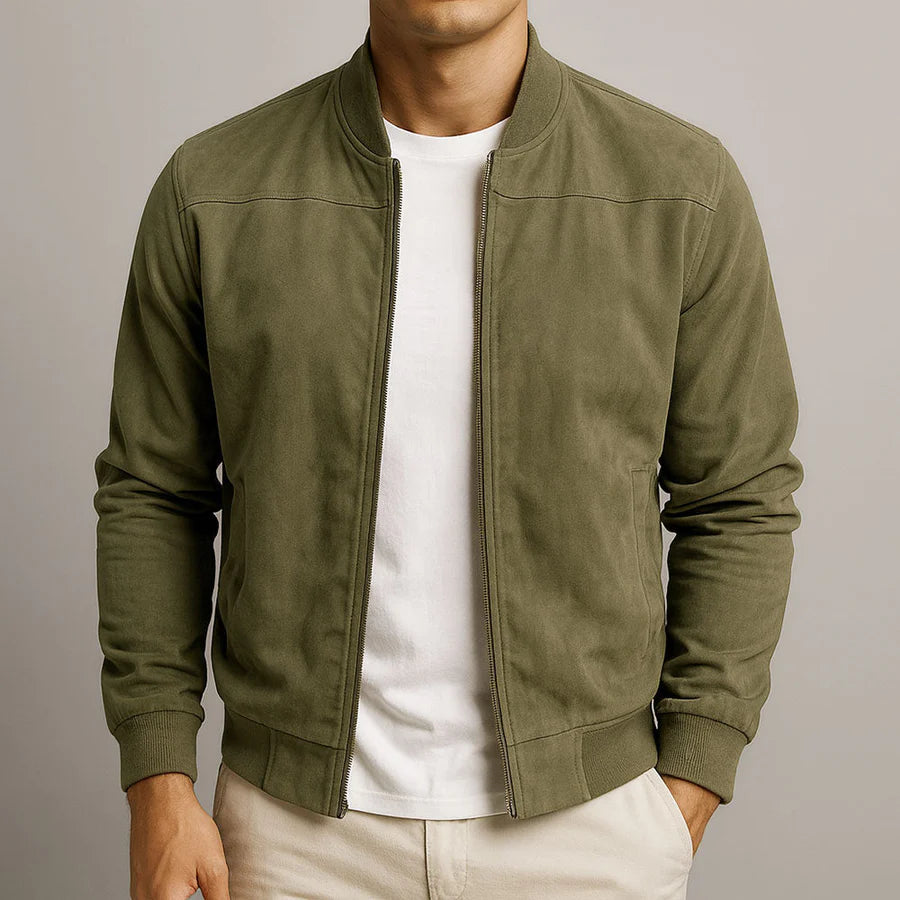 Elegante chaqueta de ante